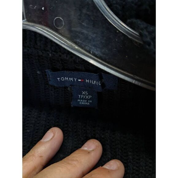 Vintage Y2K Tommy Hilfiger Mock Neck Cropped Long Sleeve Top XS - Picture 5 of 7